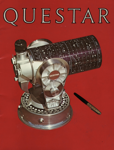 A telescope on a red cover
Description automatically generated