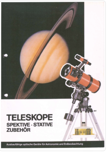 A telescope on a tripod
Description automatically generated