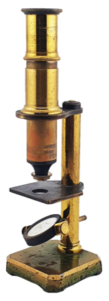A close-up of a gold and black microscope
Description automatically generated